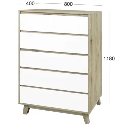 80 cm breite Hochkommode im Skandi Design - Genyna