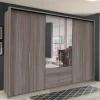 300 cm breiter Falttürenschrank in Holzoptik dunkel - Riding