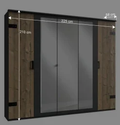 225 cm breiter Kleiderschrank modern - Ardila