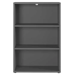 80 cm breites 3 Fächer Aktenregal in dunklem Grau - Valcau