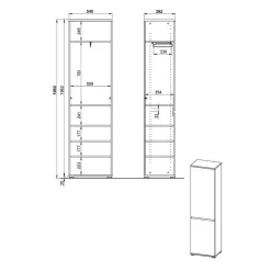 246 cm breites Flurmöbel Set modern - Orsecca (fünfteilig)