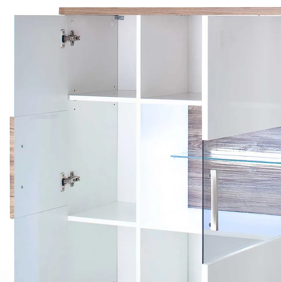 120 cm breites Highboard in Weiß Glanz - Icadro II