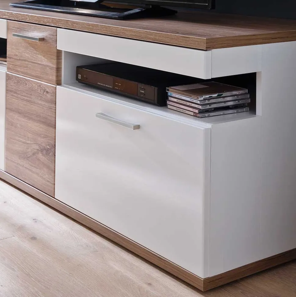 150 cm breites TV Board in Weiß Glanz - Icadro