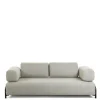 232 cm breites Webstoff Sofa in Beige - Aberdeens