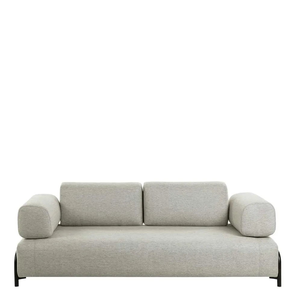 232 cm breites Webstoff Sofa in Beige - Aberdeens
