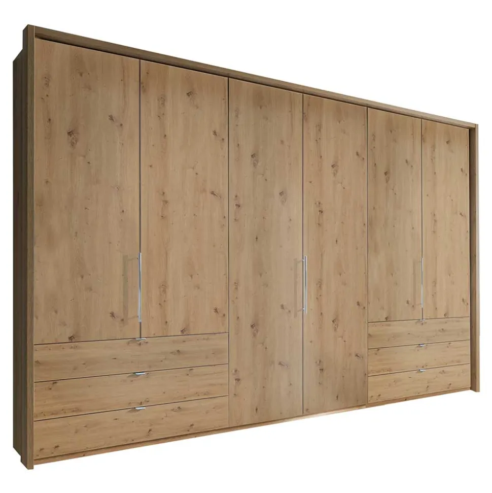 300 cm Falttüren-Kleiderschrank in Eiche Bianco - Soestica