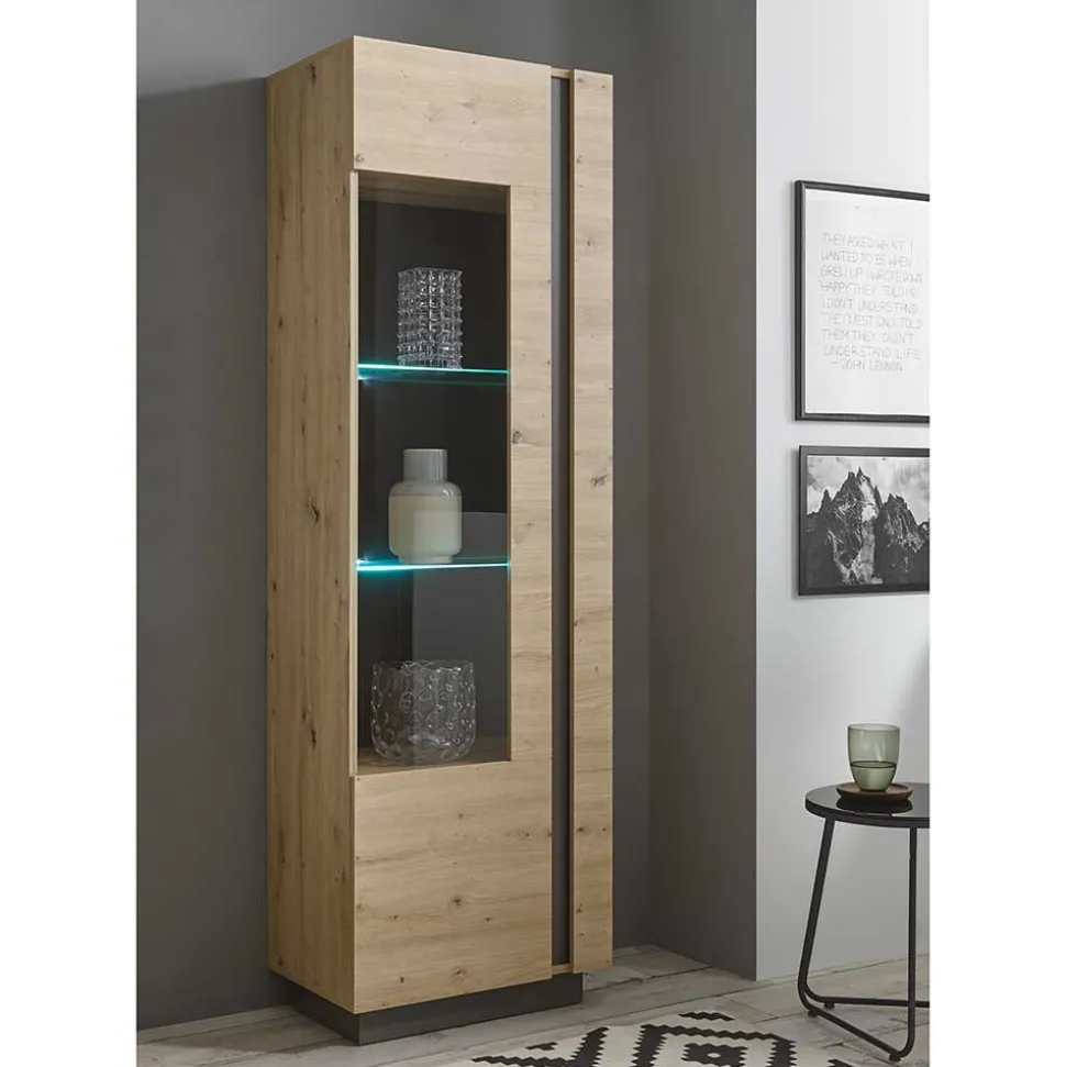 194 cm Hohe Wohnzimmervitrine 1-türig - Lairian