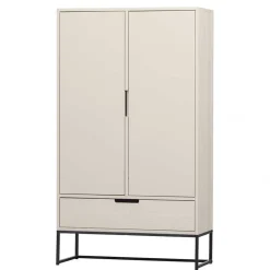 149 cm hoher Schrank in Hellgrau - Lergavano