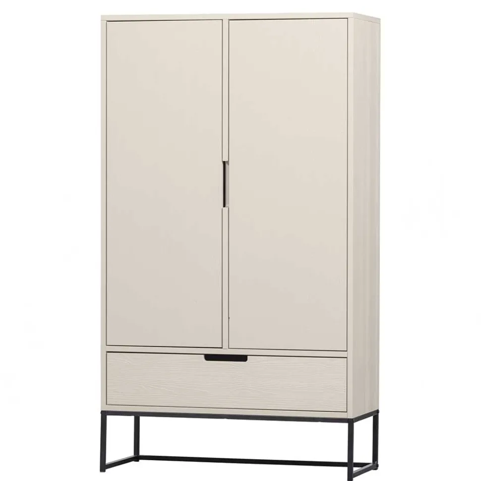 149 cm hoher Schrank in Hellgrau - Lergavano
