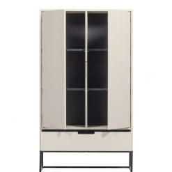 149 cm hoher Schrank in Hellgrau - Lergavano