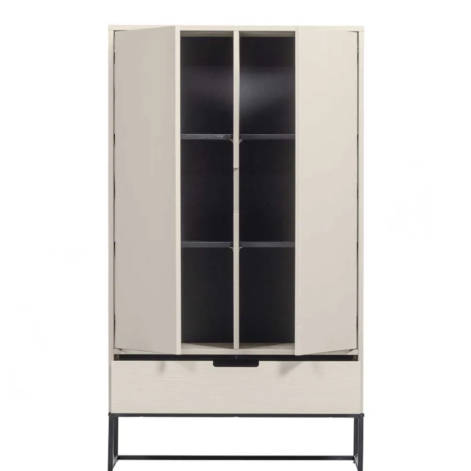 149 cm hoher Schrank in Hellgrau - Lergavano