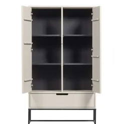 149 cm hoher Schrank in Hellgrau - Lergavano