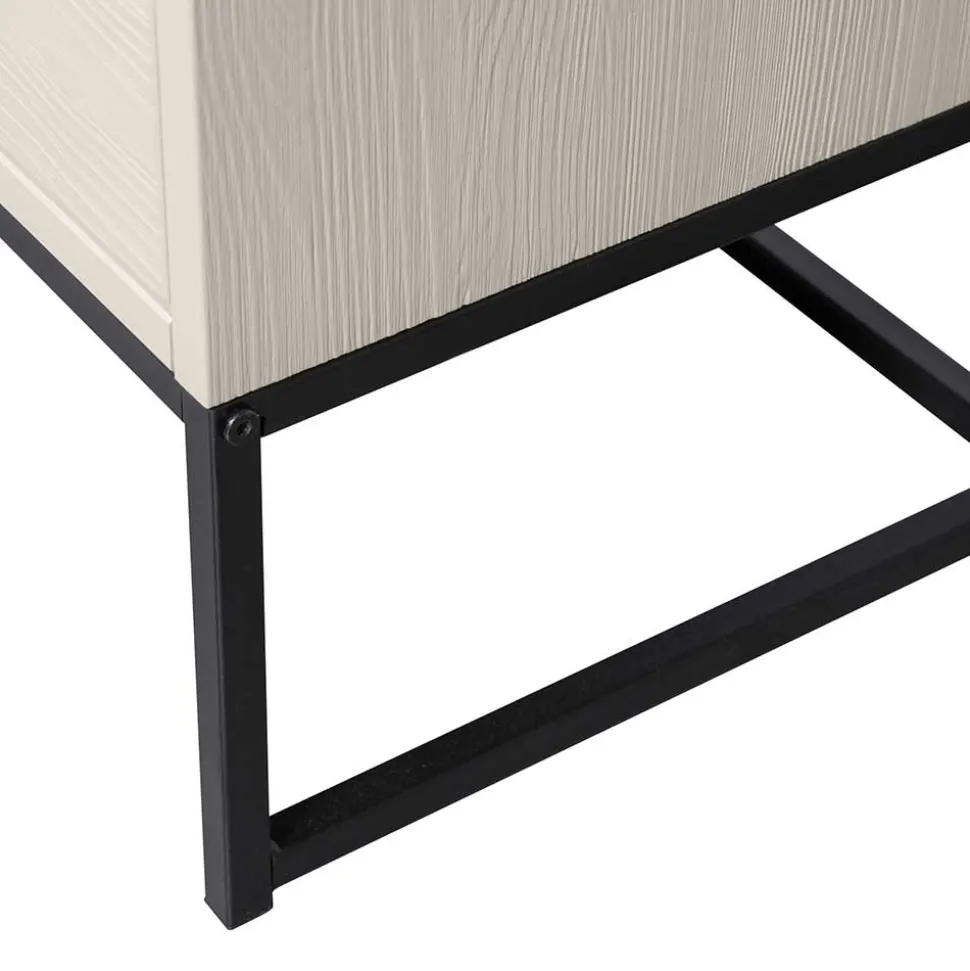149 cm hoher Schrank in Hellgrau - Lergavano