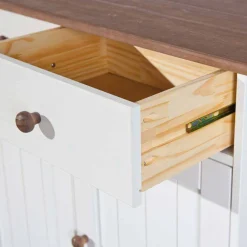 130 cm Kiefer Sideboard in Weiß Braun - Vatina