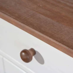 130 cm Kiefer Sideboard in Weiß Braun - Vatina