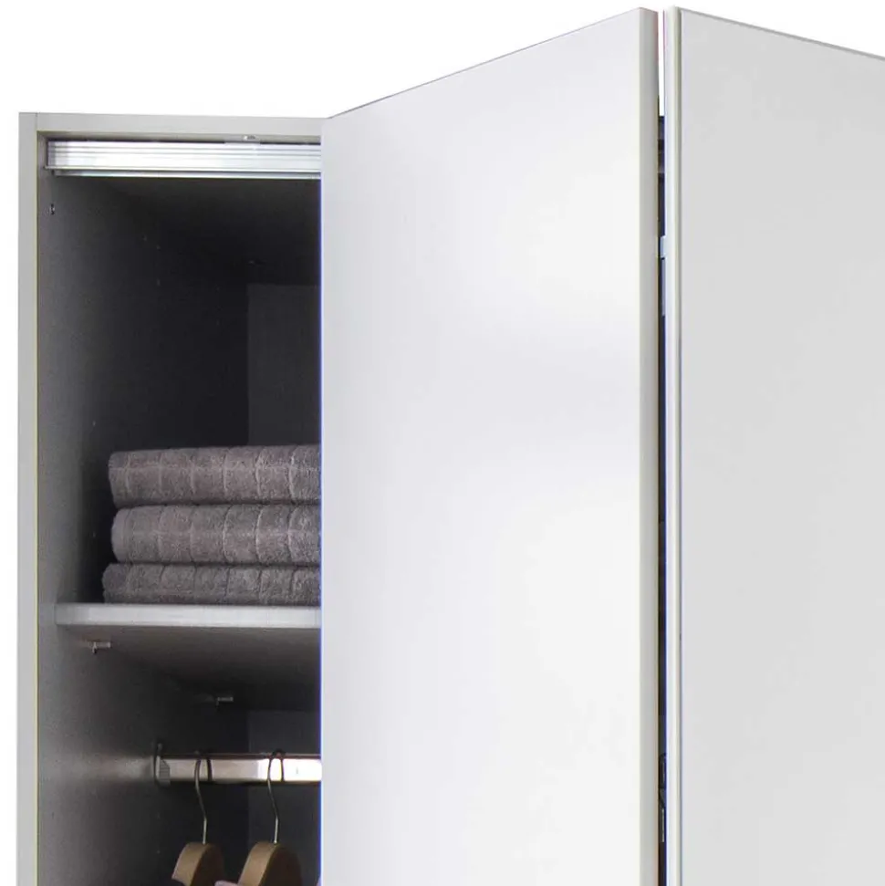 250 cm Kleiderschrank mit Falt- und Drehtüren - Dastrata
