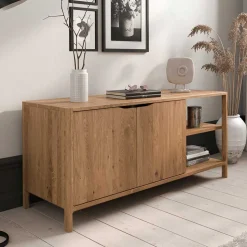 140 cm Kommode mit Türen und Fächern - Laida