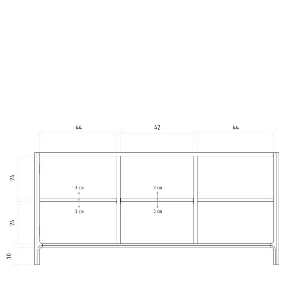 140 cm Kommode mit Türen und Fächern - Laida