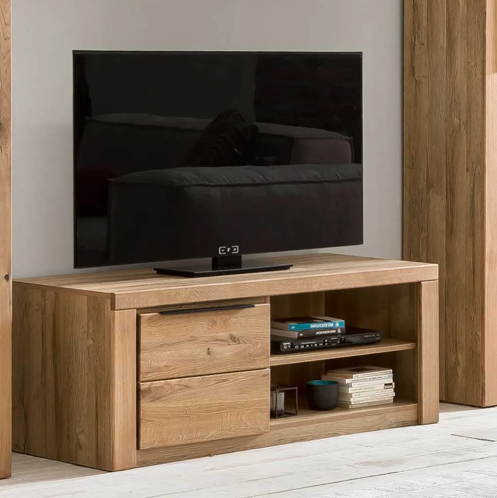 130 cm schmales TV Board mit Tür & 2 Fächern - Nelenia