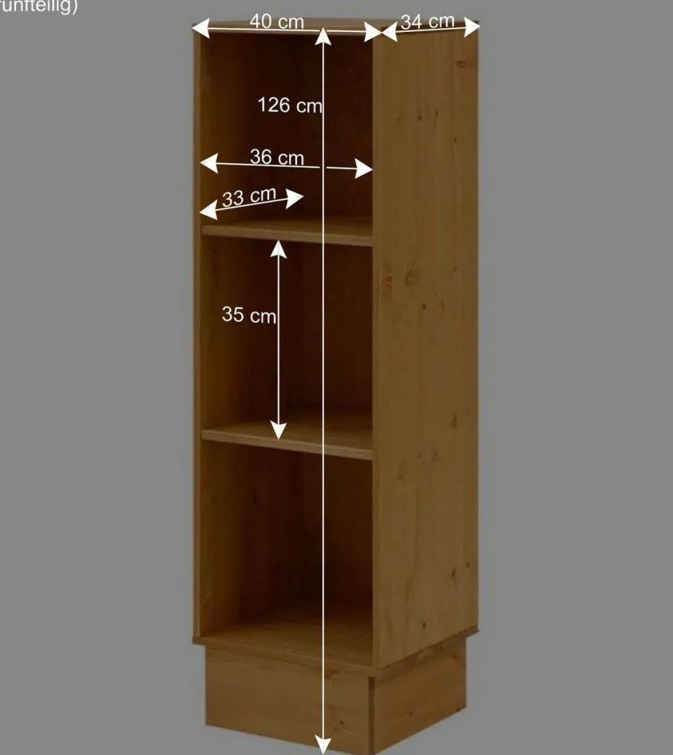 3 Fächer Standregal aus Kiefernholz - Fausanda