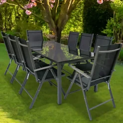 8 Personen Garten-Sitzgruppe Set - Micaelo (neunteilig)