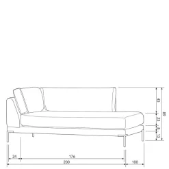 5 Personen Wohnlandschaft modular - Ravonia (fünfteilig)