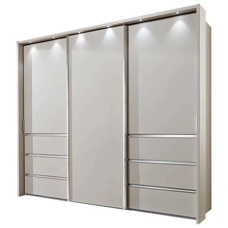 3 Schiebetüren Schlafzimmer Schrank in Beige - Zesgina