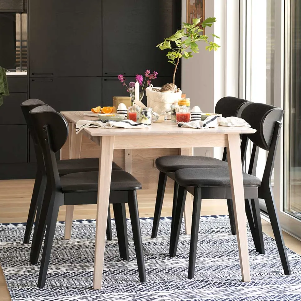 Abklappbarer Esstisch & 4 Stühle - Pessoa (fünfteilig)