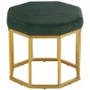Achteck Hocker in Dunkelgrün & Gold - Furciona