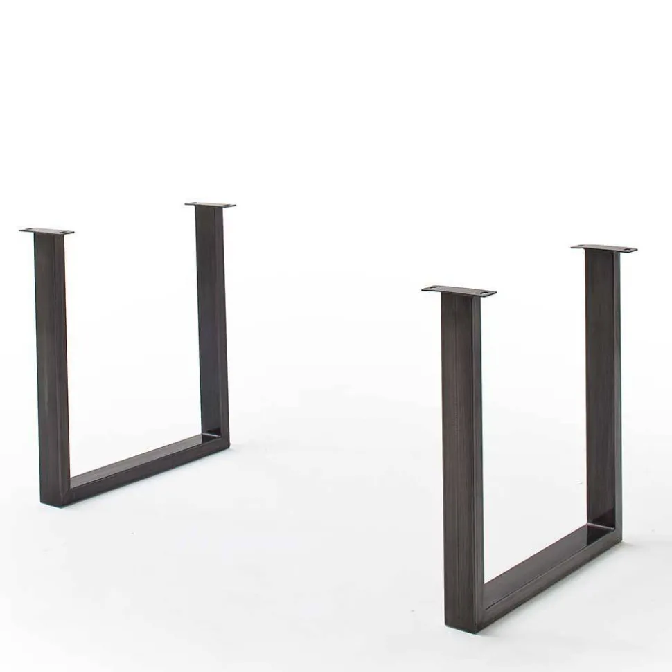 Akazienholz Küchentisch mit Naturkante in Grau - Mevrinus