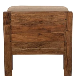 Akazienholz Sessel in Beige Boucle - Uriscano