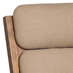 Akazienholz Sessel in Beige Boucle - Uriscano