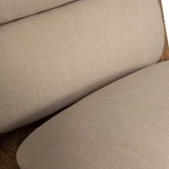 Akazienholz Sessel in Beige Boucle - Uriscano