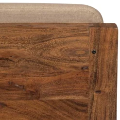 Akazienholz Sessel in Beige Boucle - Uriscano