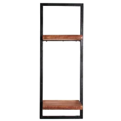 Altmetall Loft Wandregal mit 2 Holzböden - Mendoza