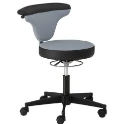 Arbeitshocker mit Lehne in Grau Schwarz - Camcupa