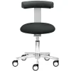 Arbeitshocker mit Lehne in Schwarz & Alu - Udjaca