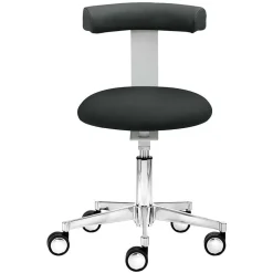 Arbeitshocker mit Lehne in Schwarz & Alu - Udjaca
