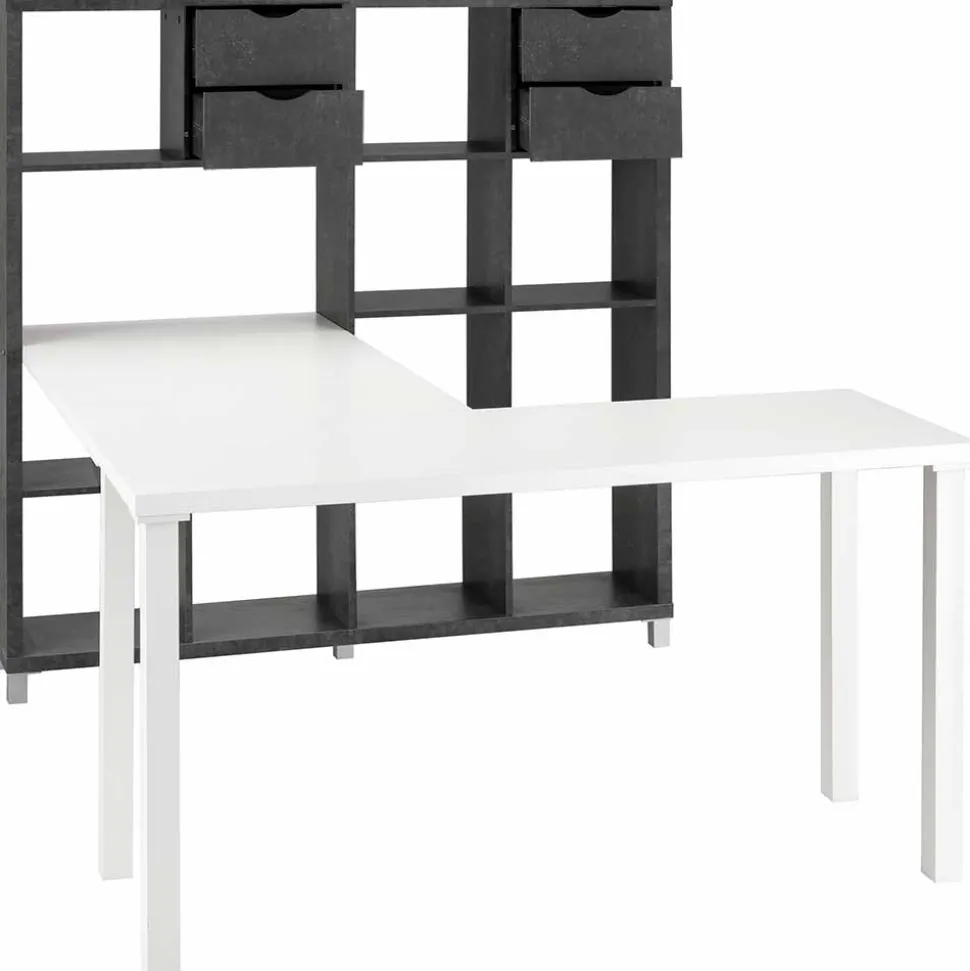 Arbeitsplatz Eckschreibtisch mit Regal zweifarbig - Zucarella