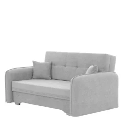 Ausklappbare Couch in Hellgrau Veloursbezug - Kidur