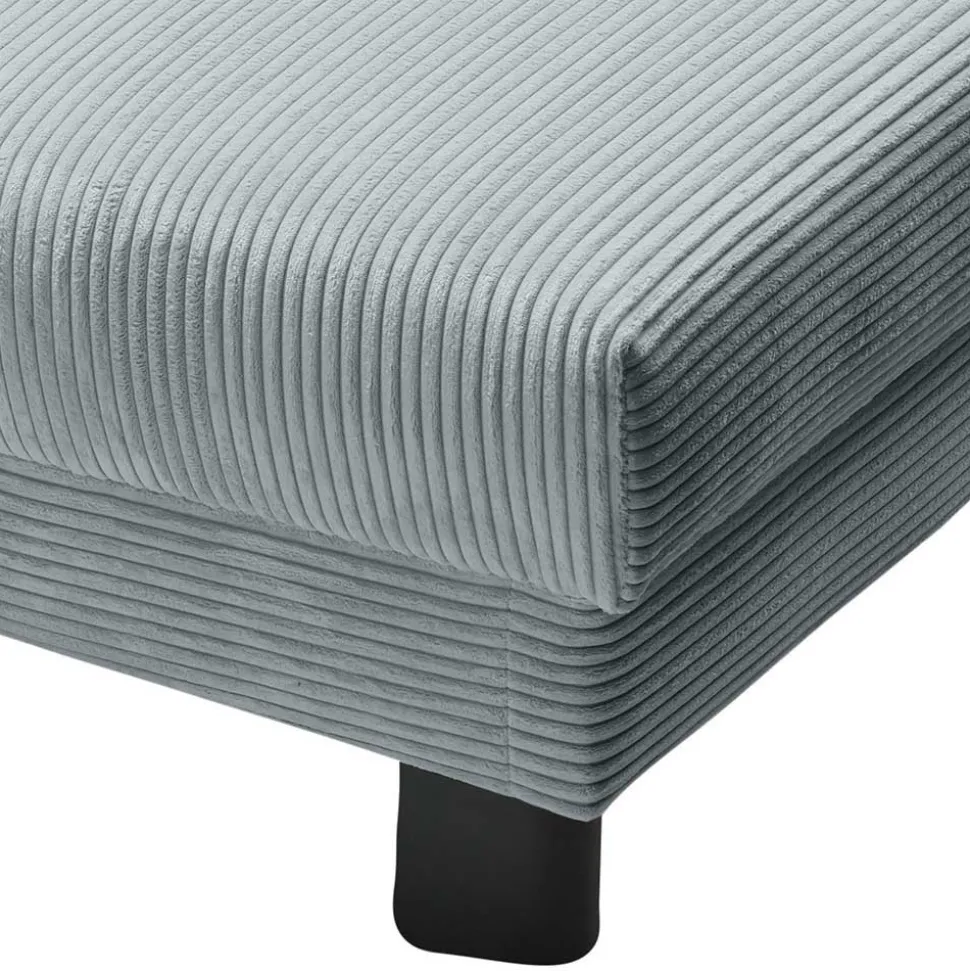 Ausklappbares Sofa aus Cord in Hellblau - Rachel