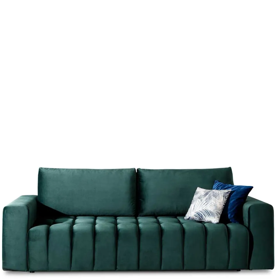 Ausklappbares Sofa in Grün Samt - Olenka
