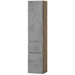 Bad Hochschrank in Beton & Holz Dekor - Mia