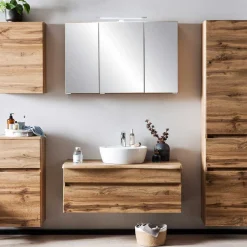 Bad Seitenschrank in Holz Optik Wildeiche - Iliam