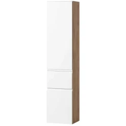 Badezimmer Hochschrank in mattem Weiß - Eight