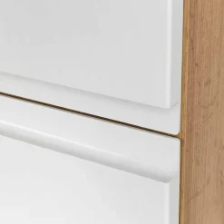 Badezimmer Hochschrank in mattem Weiß - Eight