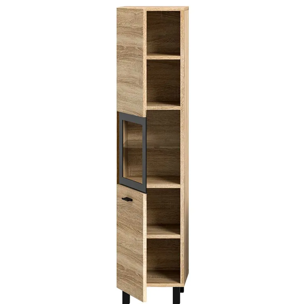Badschrank mit Glaseinsatz - Hoxtona