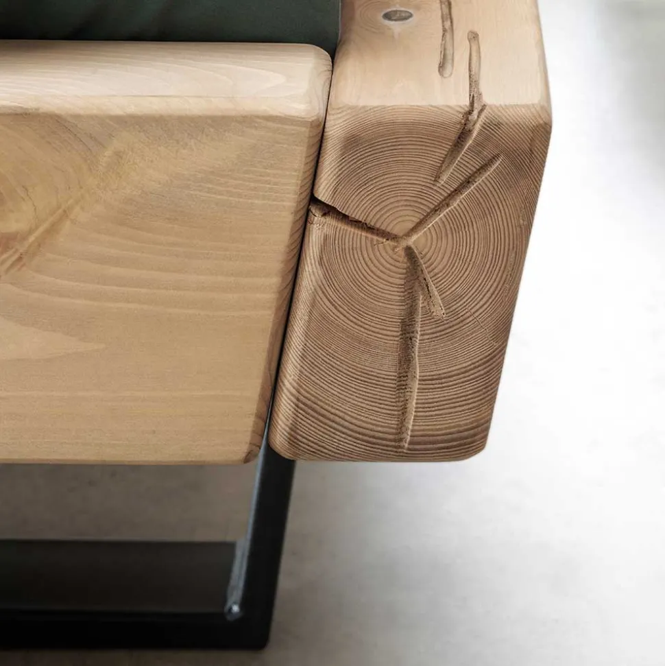 Balkenbett aus Kiefer mit LED Beleuchtung - Enjta
