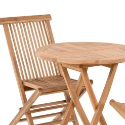 Balkon Tischgruppe aus Teak Massivholz - Senvelita (dreiteilig)