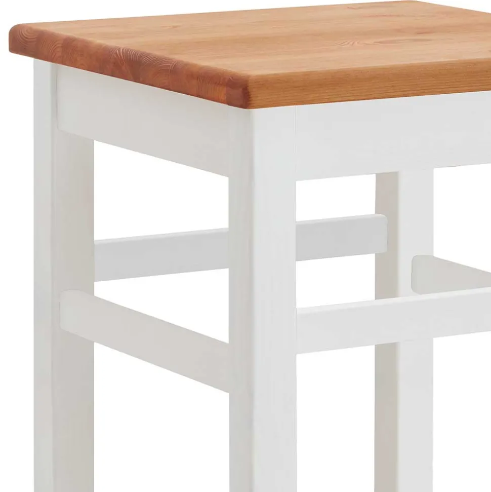 Bar Hocker in Weiß und Kiefer Lauge - Ribardo